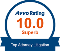 Rated 10 for top litigation attorney for medical malpractice